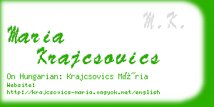 maria krajcsovics business card